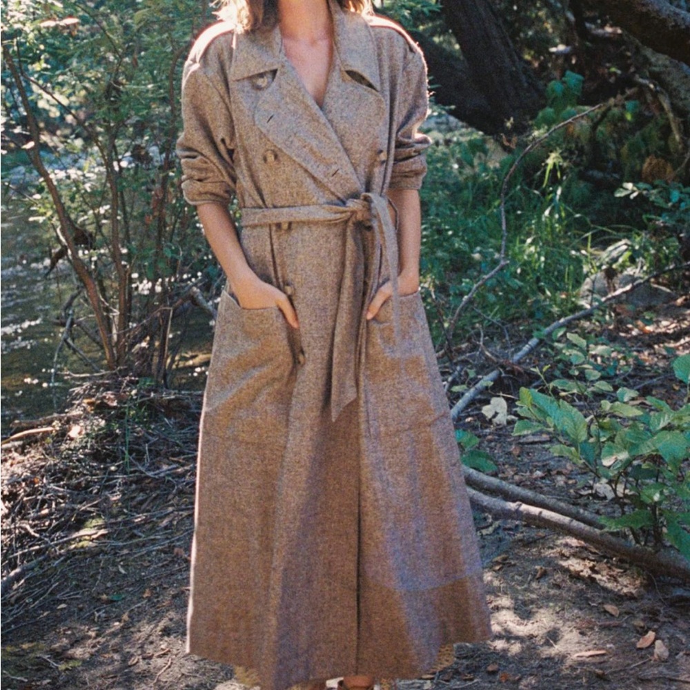 Christy dawn Marlow trench coat tobacco NWOT small RARE sold out
